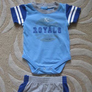 Kansas City Royals Onesie and Shorts Baby Blue Grey 0-3M